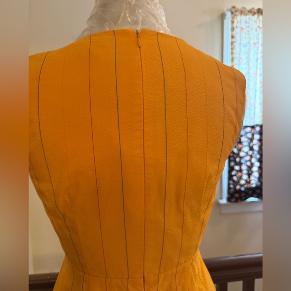 Sachin & Babi Mango Holly Dress Marigold Pinstripe Sleeveless Midi Dress Size 6 - Picture 10 of 13